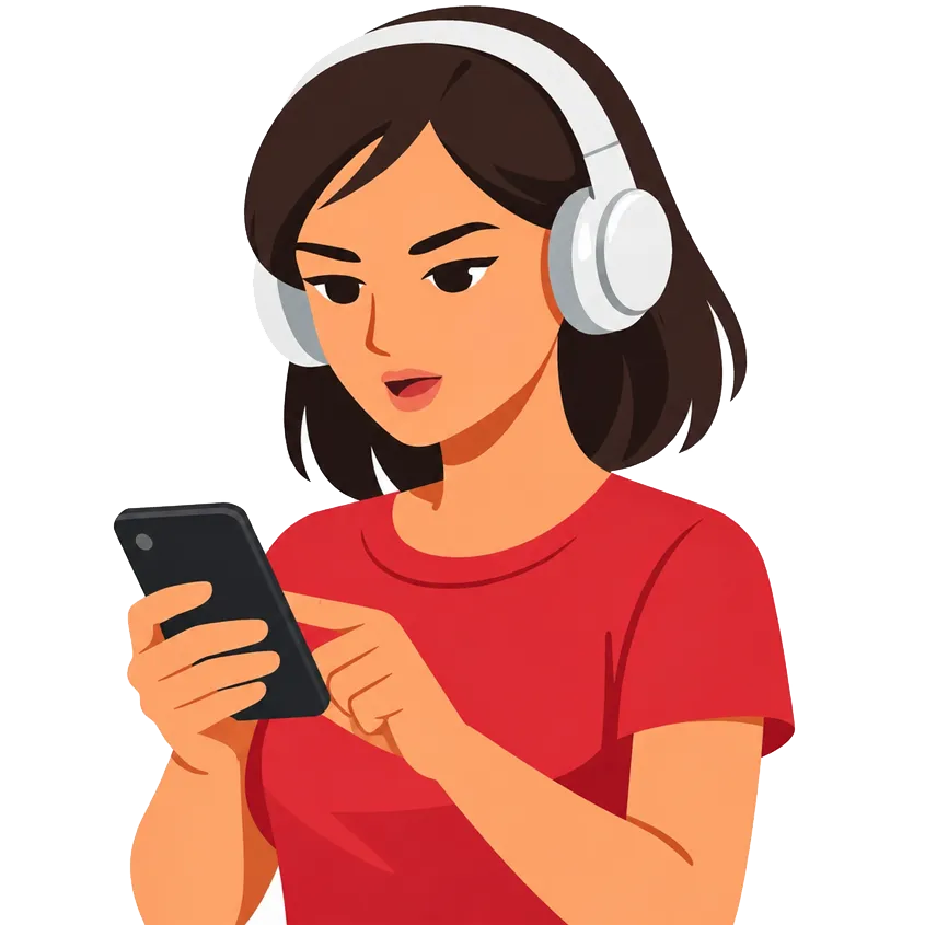 スマホで専用レッスンを受ける様子